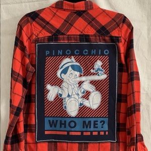 Disney flannel Pinocchio… we make custom one of a kind Disney shirts